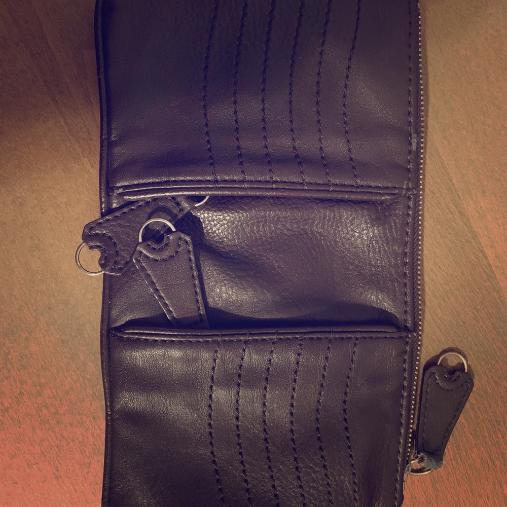 Brown leather clutch bag BCBG